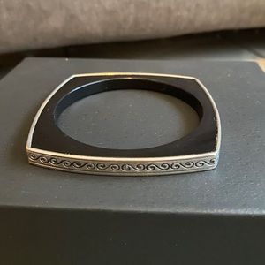 BRIGHTON Silver/Black Bangle Bracelet